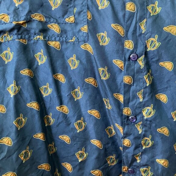 Vintage St. Michael Silk Shirt Mens L  Hunting Equestrian Novelty Print Navy Blu - Picture 4 of 14